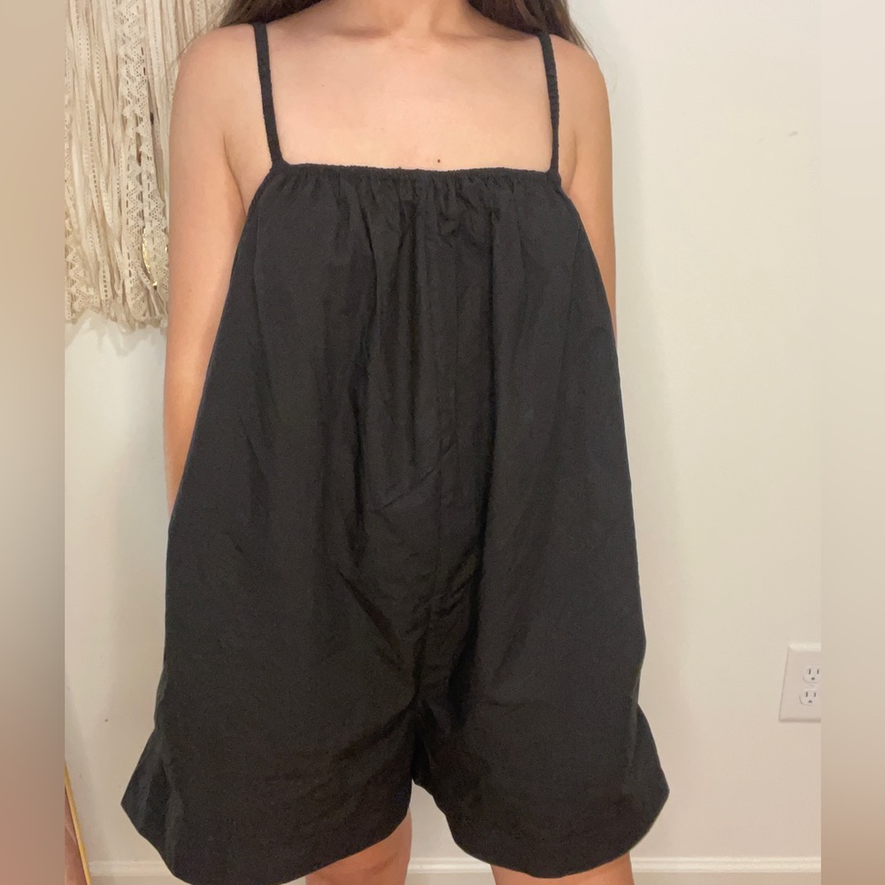 Black loose fit romper